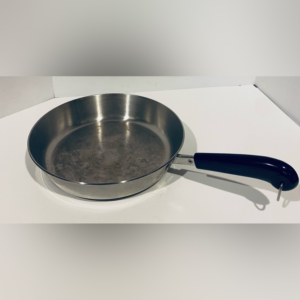 Vintage Revere Ware 10 Inch Skillet Frying Pan USA Clinton IL Stainless Steel